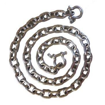 US Stainless Anti-Off Shackles Stainless Steel 316 Anchor Chain 1/4" or 6mm by 4' Long with Anti-Off Shackles Advanced Lock Ring Design