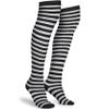 Skeleteen Black and White Socks - Over the Knee Striped Thigh High Costume Accessories Stockings for Men, Women and Kids view 1