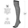 Skeleteen Black and White Socks - Over the Knee Striped Thigh High Costume Accessories Stockings for Men, Women and Kids view 4