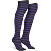 Skeleteen Purple and Black Socks - Over the Knee Striped Thigh High Costume Accessories Stockings for Men, Women and Kids view 1