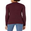 Amazon Essentials Women's Classic-Fit Lightweight Cable Long-Sleeve Mock Neck Sweater, Burgundy, Small view 2
