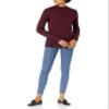 Amazon Essentials Women's Classic-Fit Lightweight Cable Long-Sleeve Mock Neck Sweater, Burgundy, Small view 4