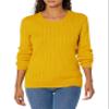 Amazon Essentials Women's Lightweight Long-Sleeve Cable Crewneck Sweater (Available in Plus Size), Gold, X-Large view 1