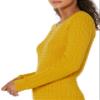 Amazon Essentials Women's Lightweight Long-Sleeve Cable Crewneck Sweater (Available in Plus Size), Gold, X-Large view 4