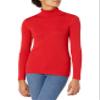 Amazon Essentials Women's Slim-Fit Lightweight Long-Sleeve Turtleneck Sweater, Cherry Red, Medium view 1