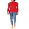 Amazon Essentials Women's Slim-Fit Lightweight Long-Sleeve Turtleneck Sweater, Cherry Red, Medium view 4