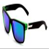 V.W.E. Large Men Mirror Sunglasses Matte Black 150mm - Wide Fitment. (Green) view 1