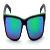 V.W.E. Large Men Mirror Sunglasses Matte Black 150mm - Wide Fitment. (Green) view 2