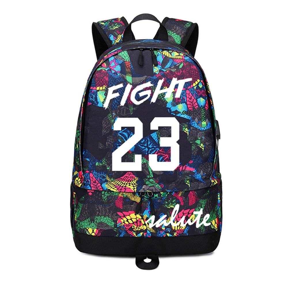 Basketball MJ23 Luminous Ball Storage Backpack Sports Equipment Depositary Multifunctional Bag For Men Women (Style 1)