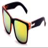 V.W.E. Large Men Mirror Sunglasses Matte Black 150mm - Wide Fitment. (Orange) view 1