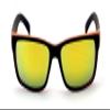 V.W.E. Large Men Mirror Sunglasses Matte Black 150mm - Wide Fitment. (Orange) view 2