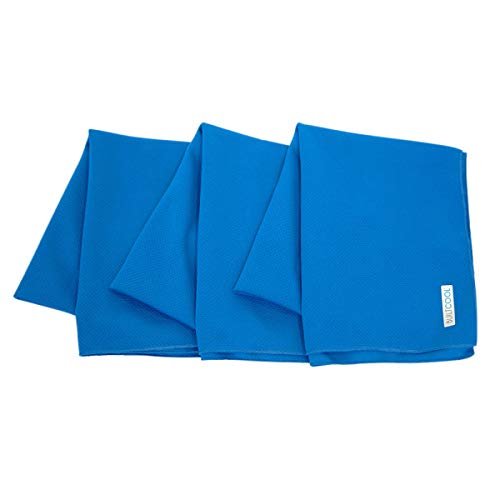 BUILTCOOL Adult Cooling Towel - Men & Women Chilly, Lightweight, Soft, Neck and Face Cooling Towel for Sport, Camping, Hunting, One Size, Royal Blue, 3 Pack