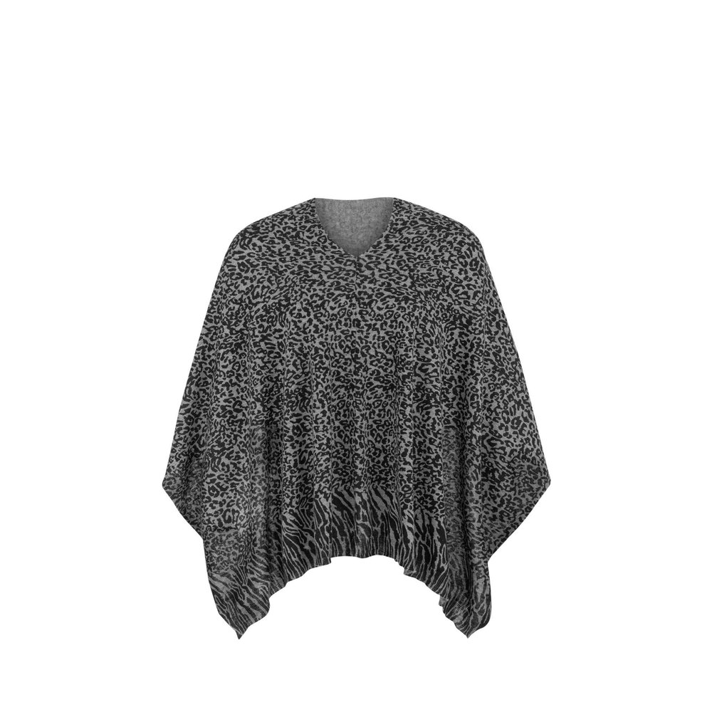 Tribal womens Scarf-black 2 PIECES PONCHO SCARF BLACK, Black, One Size US