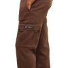 G-Style USA Men's Solid Fleece Heavyweight Cargo Pants FL77 - Brown - Large view 4