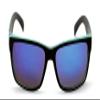 V.W.E. Large Men Mirror Sunglasses Matte Black 150mm - Wide Fitment. (Blue) view 2