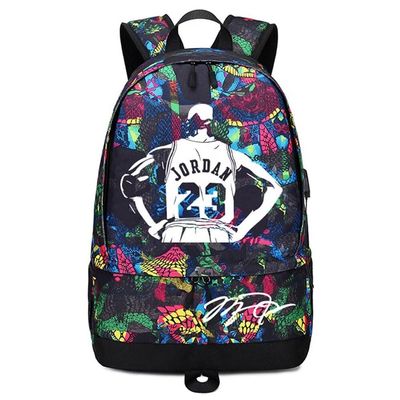 Basketball MJ23 Luminous Ball Storage Backpack Sports Equipment Depositary Multifunctional Bag For Men Women (Style 2)