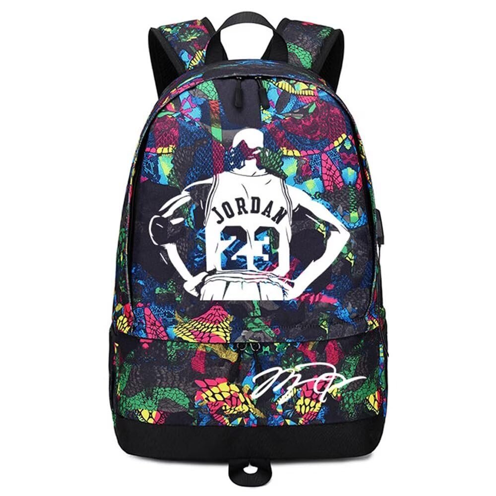 Basketball MJ23 Luminous Ball Storage Backpack Sports Equipment Depositary Multifunctional Bag For Men Women (Style 2)