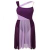 ACSUSS Women's Mesh Overlay Ballet Contemporary Dance Dress Lyrical Leotard Costume Dancewear Violet Large view 3