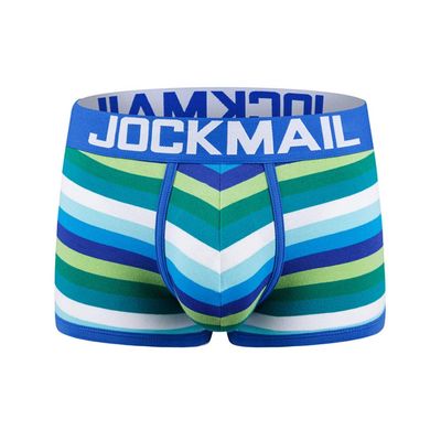 JOCKMAIL Boxer Men Underwear Men Boxer Rainbow Mens Bodysuit Trunks Pants Breathable Underpants (M, Blue)