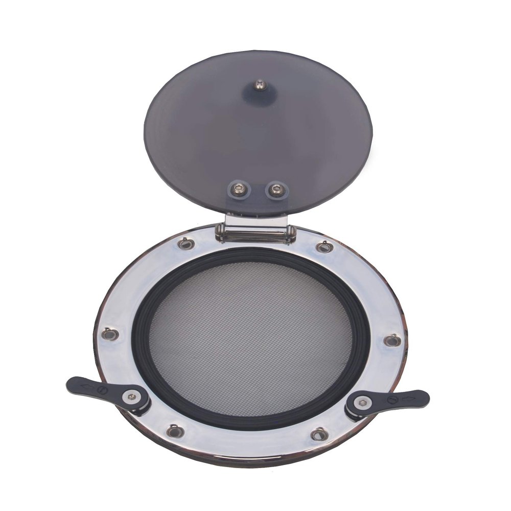 Galamarine Boat Porthole/Portlight Hatch/Window- Stainless Steel Round Opening for Boat/Yacht/Nautical/RV (9.8", Standard)