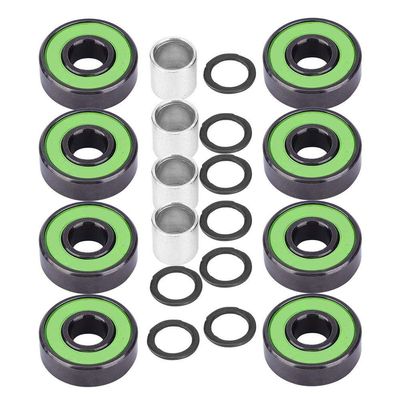 Fast Skateboard Bearings, 8 Pcs Chrome Steel Skateboard Fast Speed Bearing Extended Inner Ring for Alignment Longboard Electric Scooter