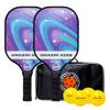 Amazin' Aces Cosmic Pickleball Set - 2 Paddles, 4 Outdoor Balls & 1 Bag - USAPA Approved for Sports & Outdoors view 1