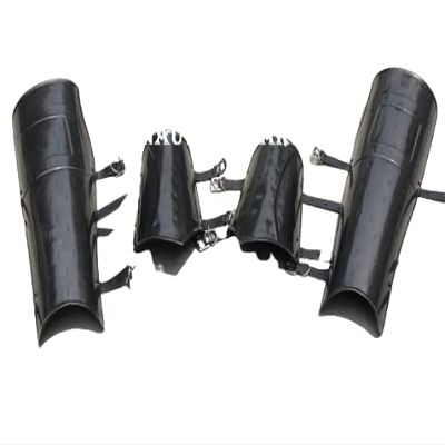 Nautical-Mart Medieval Steel Blackened Arm Guard and Leg Guard Set Vambraces Leg Greaves Dark Armor