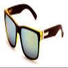 V.W.E. Large Men Mirror Sunglasses Matte Black 150mm - Wide Fitment. (Yellow) view 1