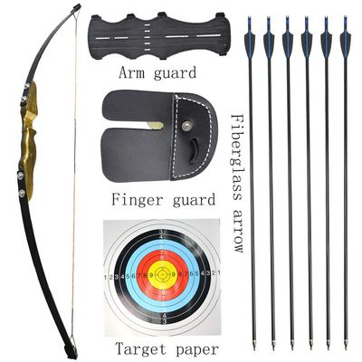 ZSHJGJR Archery Straight Bow and Arrow Set 30 40 lbs Wooden Riser Take Down Recurve Bow Adult Competition Athletic Bow Kit for Teens Beginner Hunting Shooting (Bronze, 40lbs)