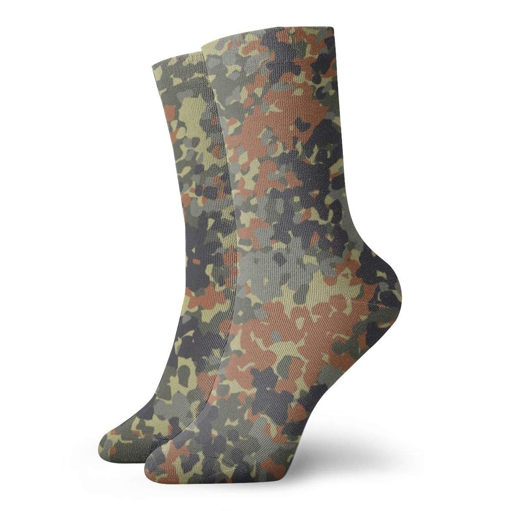 3d-design German Flecktarn Camouflage Classics Compression Socks Sport Athletic 11.8Inch(30Cm) Long Crew Socks For Men Women