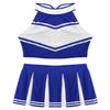 ACSUSS Womens 2PCS Cheerleading Costume Sleeveless Top with Knife Pleated Mini Skirt Outfit Sets Blue X-Large view 3
