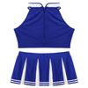 ACSUSS Womens 2PCS Cheerleading Costume Sleeveless Top with Knife Pleated Mini Skirt Outfit Sets Blue X-Large view 4
