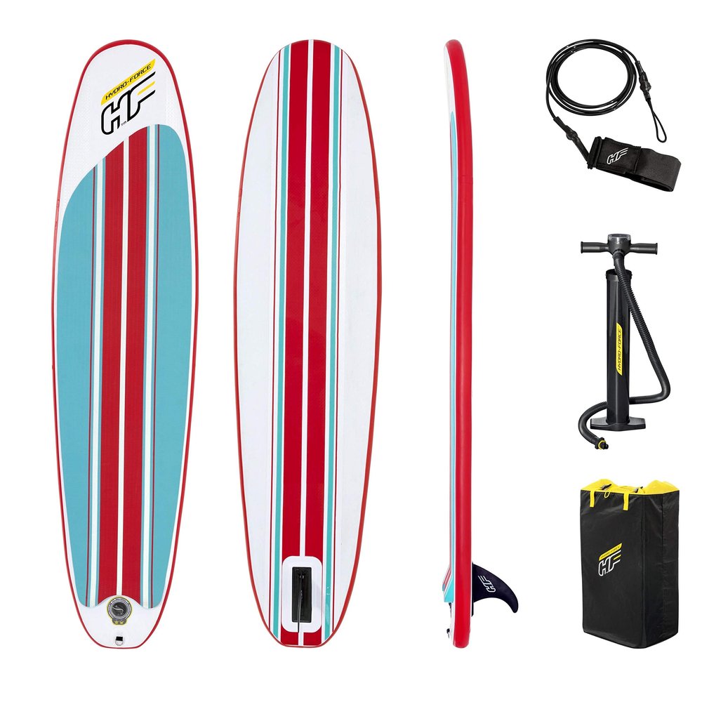 Bestway Hydro-Force Compact Surf Board 8, Inflatable Surf Set, with Travel Bagmpact SURF 8 Inflatable Boards for Stand-Up Paddling, Multi-Coloured,2.43m x 57cm x 7cm