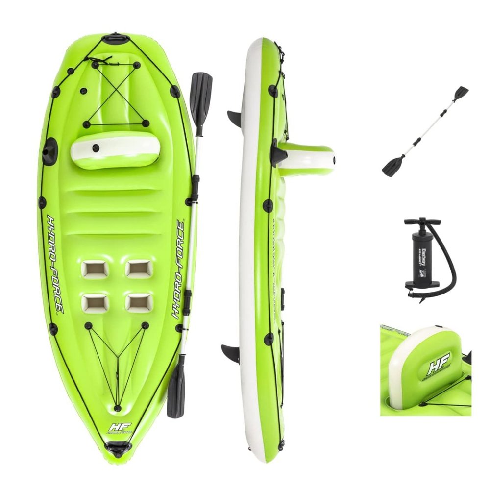 Hydro-Force Bestway Inflatable Kayak, Koracle Inflatable Boat Set for Fishing with Hand Pump and Paddle, 1 Person Capacity