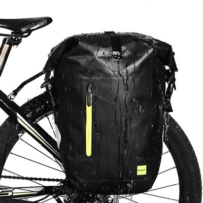 WSJYP 25L Waterproof PVC Saddle Panniers Bag,25L Cycling Bicycle Bike Rear Rack Tail Seat Bag,Pannier Single Side,Carrying Handle with Shoulder Strap