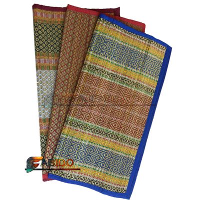 FABIDO Handmade Eco-Friendly Portable River Grass Mat for Prayer, Meditations and Puja (Multicolour, 18x18inch) -Pack of 3