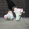 Wedsf Automatic Walking Shoes Invisible Roller Skate 2 in 1 Removable Pulley Skates Skating Double-Row Deform Wheel Deformation (with Light, US 10.5) view 2