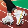 Wedsf Automatic Walking Shoes Invisible Roller Skate 2 in 1 Removable Pulley Skates Skating Double-Row Deform Wheel Deformation (with Light, US 10.5) view 4