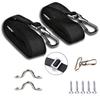 2 Pcs Adjustable Bimini Top Straps Black, Marine Tension Tie Down Webbing Straps with Loop Snap Hooks + Pad Eye,28"~60" Stainless Steel Boat Awning Hardware view 1