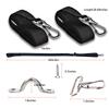 2 Pcs Adjustable Bimini Top Straps Black, Marine Tension Tie Down Webbing Straps with Loop Snap Hooks + Pad Eye,28"~60" Stainless Steel Boat Awning Hardware view 2