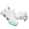 Wedsf Automatic Walking Shoes Invisible Roller Skate 2 in 1 Removable Pulley Skates Skating Double-Row Deform Wheel Deformation (Low White Light, US 5.5) view 1