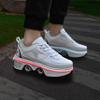 Wedsf Automatic Walking Shoes Invisible Roller Skate 2 in 1 Removable Pulley Skates Skating Double-Row Deform Wheel Deformation (Low White Light, US 9) view 3