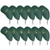 CRAFTSMAN GOLF 12pcs Thick Synthetic Leather Green Golf Iron Head Covers Set Headcover Fit All Brands Callaway Ping Taylormade Cobra Etc. (12pcs Green with Gold No.for Right) view 2