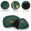 CRAFTSMAN GOLF 12pcs Thick Synthetic Leather Green Golf Iron Head Covers Set Headcover Fit All Brands Callaway Ping Taylormade Cobra Etc. (12pcs Green with Gold No.for Right) view 3