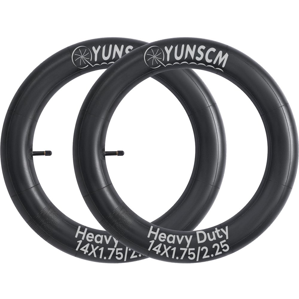 YUNSCM 2-PCS 14" Heavy Duty Bike Tubes 14x1.75/2.25 Schrader Valve 45/57-254 Inner Tubes Compatible with 14x1.75 14x1.95 14x2.0 14x2.125 14x2.25 E-Bike Bicycle Tire Tubes