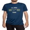 Calhoun NHL Mens Distressed Lines Loose Fit Performance Rashguard Wicking Short Sleeve Shirt (XX-Large, St. Louis Blues) view 1