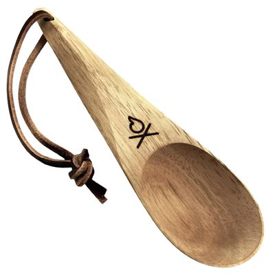 berleben | Kanu Wooden Camping Spoon  Handcarved Nordic Utensil with Lanyard & Carabiner  Lightweight Reusable Survival Tool & Camping Essentials Bushcraft Gear