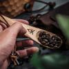 berleben | Kanu Wooden Camping Spoon  Handcarved Nordic Utensil with Lanyard & Carabiner  Lightweight Reusable Survival Tool & Camping Essentials Bushcraft Gear view 2