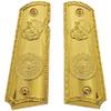 Replacement 1911 Grips Full Size for Colt Rock Island Springfield Taurus & Clones, Gold Grips, fits Standard Government 1911 Models view 1