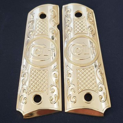 Replacement Colt 1911 Grips Full Size for Kimber Colt Rock Island Springfield Taurus & Clones Gold Grips